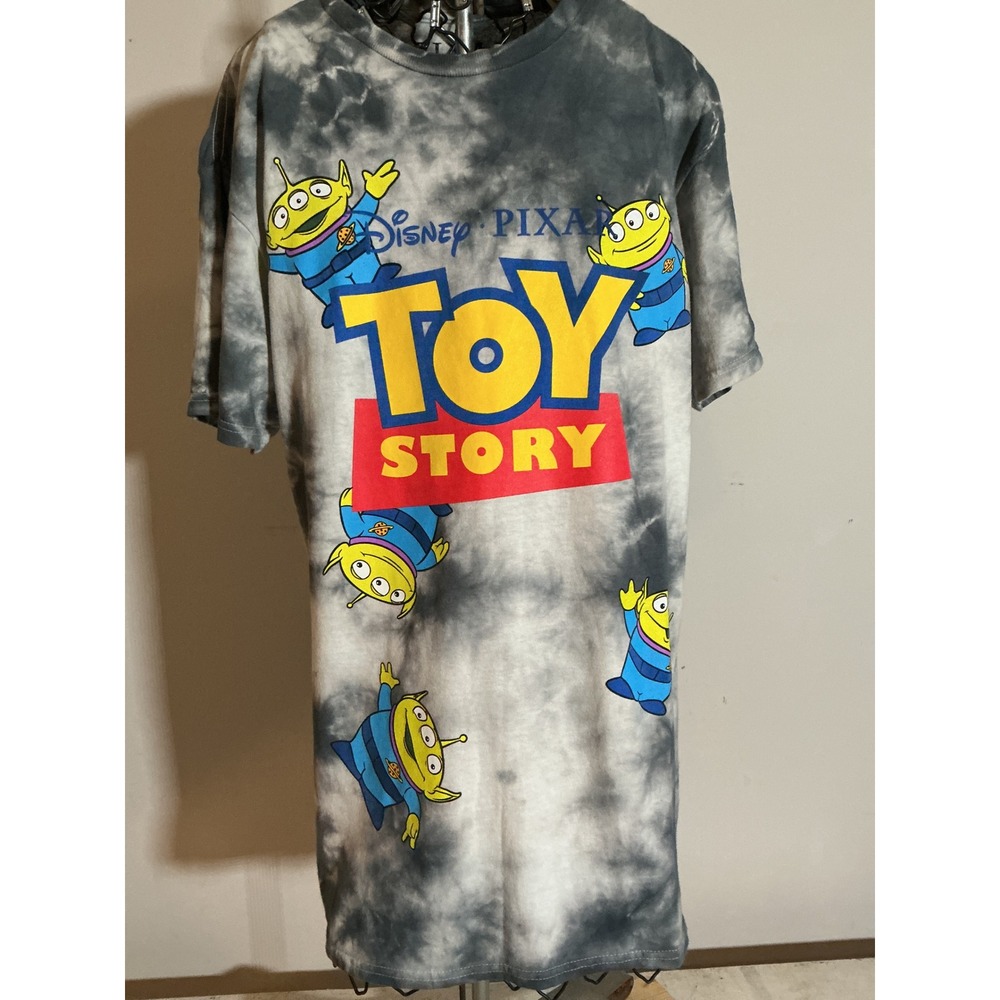 Disney‎ Pixar Toy Story Alien Tie Dye T-Shirt Mens Medium Grey Little Green Men